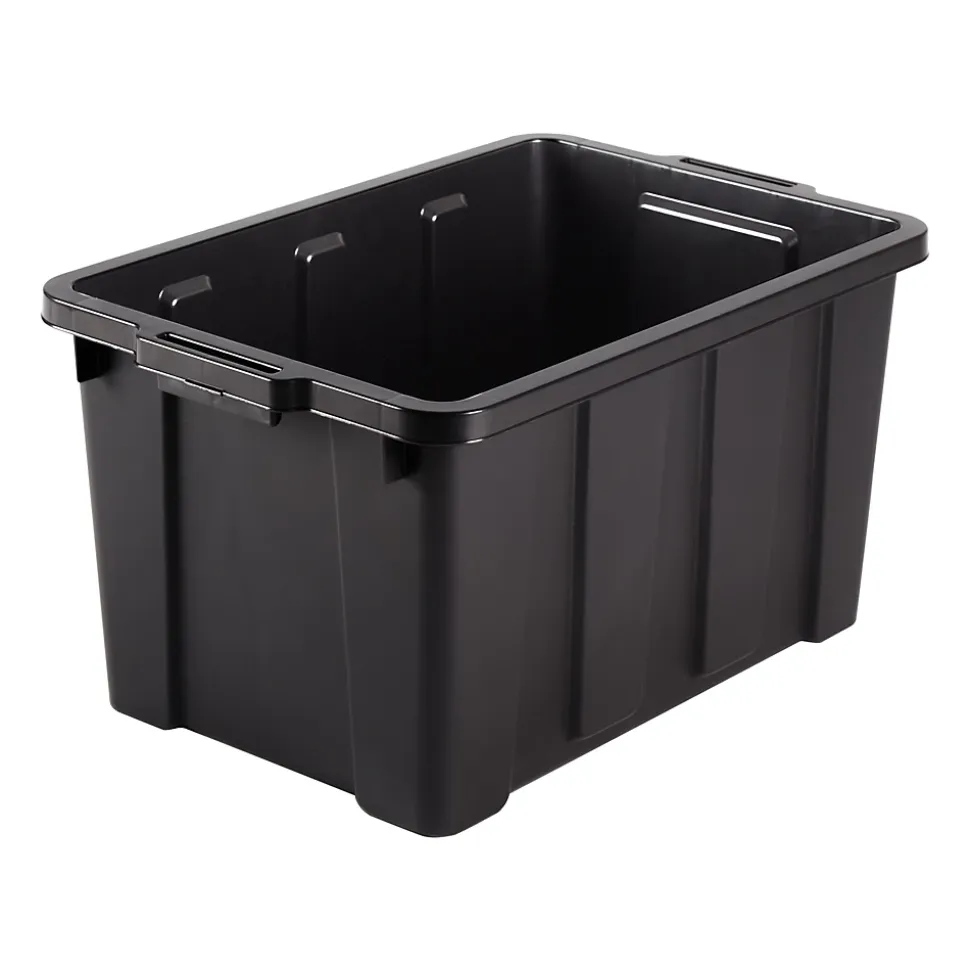 Iris Ohyama, Caisse Rangement avec Couvercle Robuste, 50L, Lot de 3, Rouge, DDSKT-450