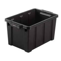 Iris Ohyama, Caisse Rangement avec Couvercle Robuste, 21L, Lot de 4, Rouge, DDSKT-210