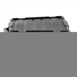Iris Ohyama, Caisse Rangement avec Couvercle Robuste, 43L, Lot de 4, Noir, DDSKT-430