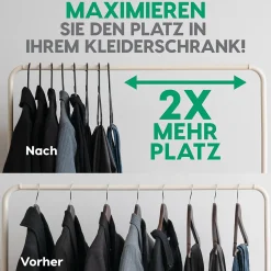 Iris Ohyama, Cintres plastique, Lot de 30 cintres pour vêtements, Noir, Sans BPA, Placards, Epais, Résistants, CHM-39