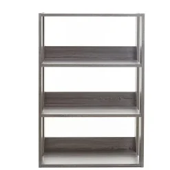 Iris Ohyama, Etagère de rangement 4 niveaux, ajustables, OWR-600, L29.3 x P60 x H87.9cm, Chêne gris