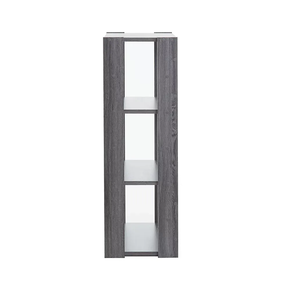 Iris Ohyama, Etagère de rangement 4 niveaux, ajustables, OWR-600, L29.3 x P60 x H87.9cm, Chêne gris