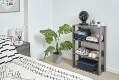 Iris Ohyama, Etagère de rangement 4 niveaux, ajustables, OWR-600, L29.3 x P60 x H87.9cm, Chêne gris