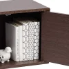 Iris Ohyama, Etagère de rangement, Meuble d'appoint, avec clips, Empilable, QR-34D- Marron, L29 x P34.4 x H34.4 cm