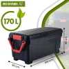 Iris Ohyama, Grande Malle de Rangement plastiques résistante, 170L, Unité, Noir, SIA-1000