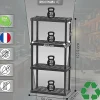 Iris Ohyama, Lot de 2 Etagères Plastique de Rangement, Capacité de 100 kg, 4 étages, Noir, PRS-M4