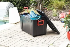 Iris Ohyama, Malle de Rangement plastiques résistante, 110L, Unité, Noir, SIA-110