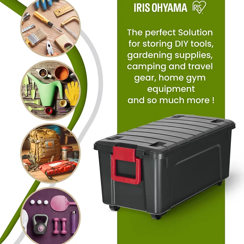 Iris Ohyama, Malle de Rangement plastiques résistante, 75L, Unité, Noir, SIA-75