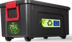 Iris Ohyama, Malle de Rangement plastiques résistante, 75L, Unité, Noir, SIA-75