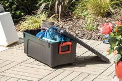 Iris Ohyama, Malle de Rangement plastiques résistante, 75L, Unité, Noir, SIA-75