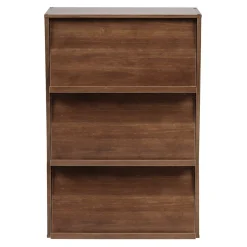 Iris Ohyama, Meuble, Bibliothèque, étagère de rangement avec 3 portes, CHR-3, Marron, L40.7 x P59 x H83.6 cm