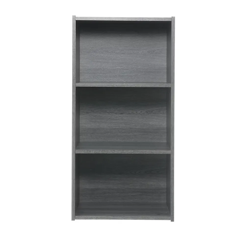 Iris Ohyama, Meuble de rangement, Lot de 2 étagères de rangement en bois avec portes, MDB-3, Chêne gris