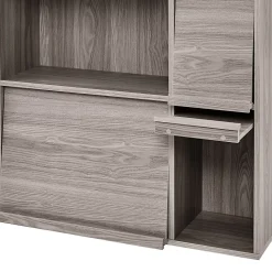 Iris Ohyama, Meuble, étagère, Bibliothèque de rangement, Avec 4 portes, FR-F4 Chêne Gris, L33.8 x P89 x H90 cm
