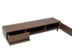 Iris Ohyama, Meuble TV, Meuble tele, Banc TV pour ecran jusqu'à 65 pouces, BAB-150A, Marron, L42.2 x P150 x H30 cm