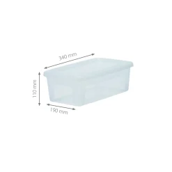 Iris Ohyama, Petite Boite de Rangement Multi-Usages, 5L, Lot de 14, Transparent, MCB-5