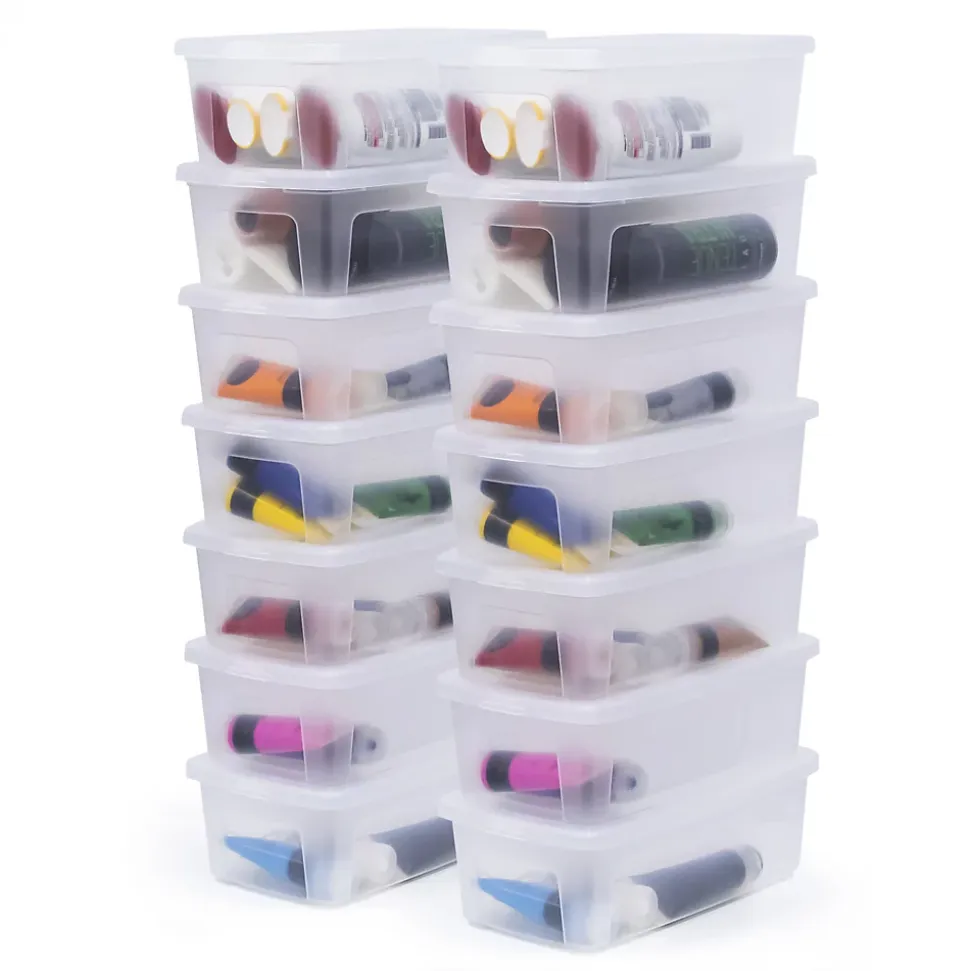 Iris Ohyama, Petite Boite de Rangement Multi-Usages, 5L, Lot de 14, Transparent, MCB-5