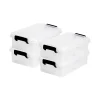Iris Ohyama, Petites Boîtes de Rangement plastique, 4L, Lot de 4, Transparent, DDMBX-4