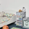 Iris Ohyama, Tour de rangement plastique sur roulettes A4, 6 Petits Tiroirs, Gris Recyclé, DC-360