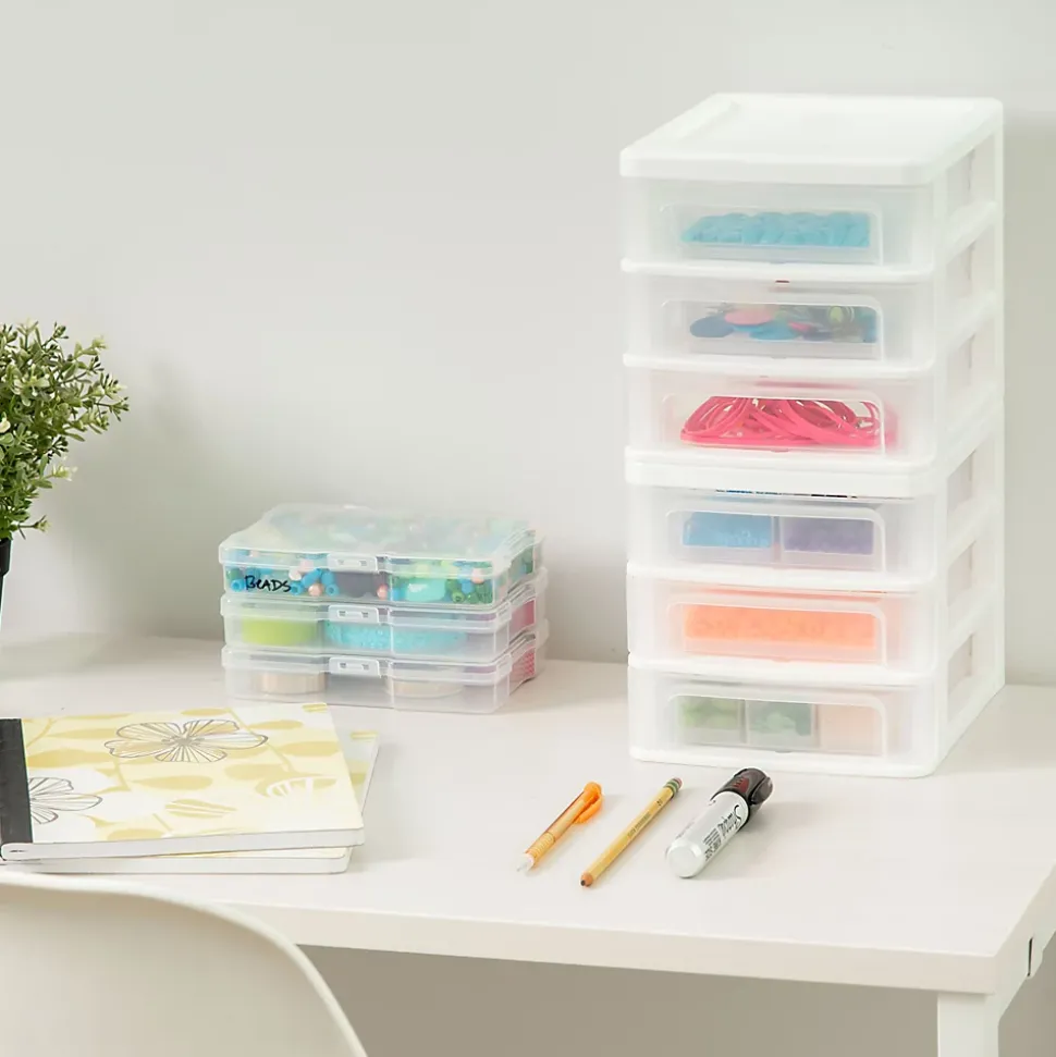 Iris Ohyama, Tour de Rangement Plastique B6, 3 Tiroirs, Blanc, CDD-XS3