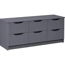 JENNY - Commode 6 Tiroirs Coloris Anthracite