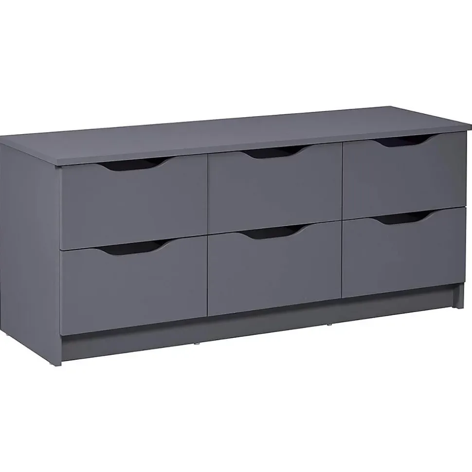 JENNY - Commode 6 Tiroirs Coloris Anthracite