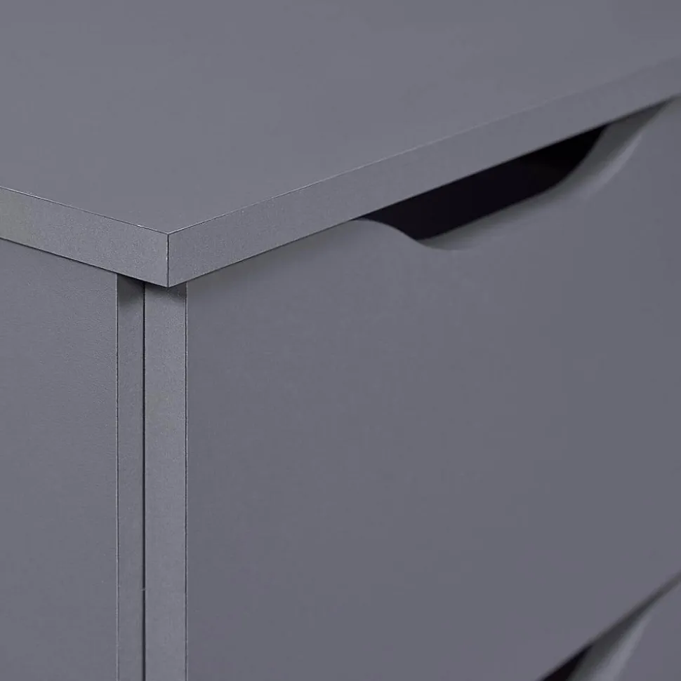 JENNY - Commode 6 Tiroirs Coloris Anthracite