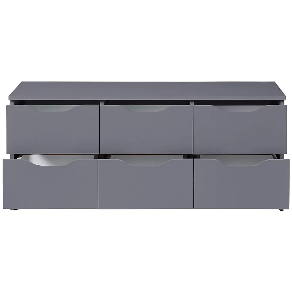 JENNY - Commode 6 Tiroirs Coloris Anthracite