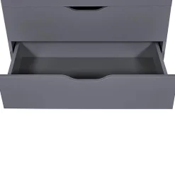 JENNY - Commode Haute 6 Tiroirs Coloris Anthracite