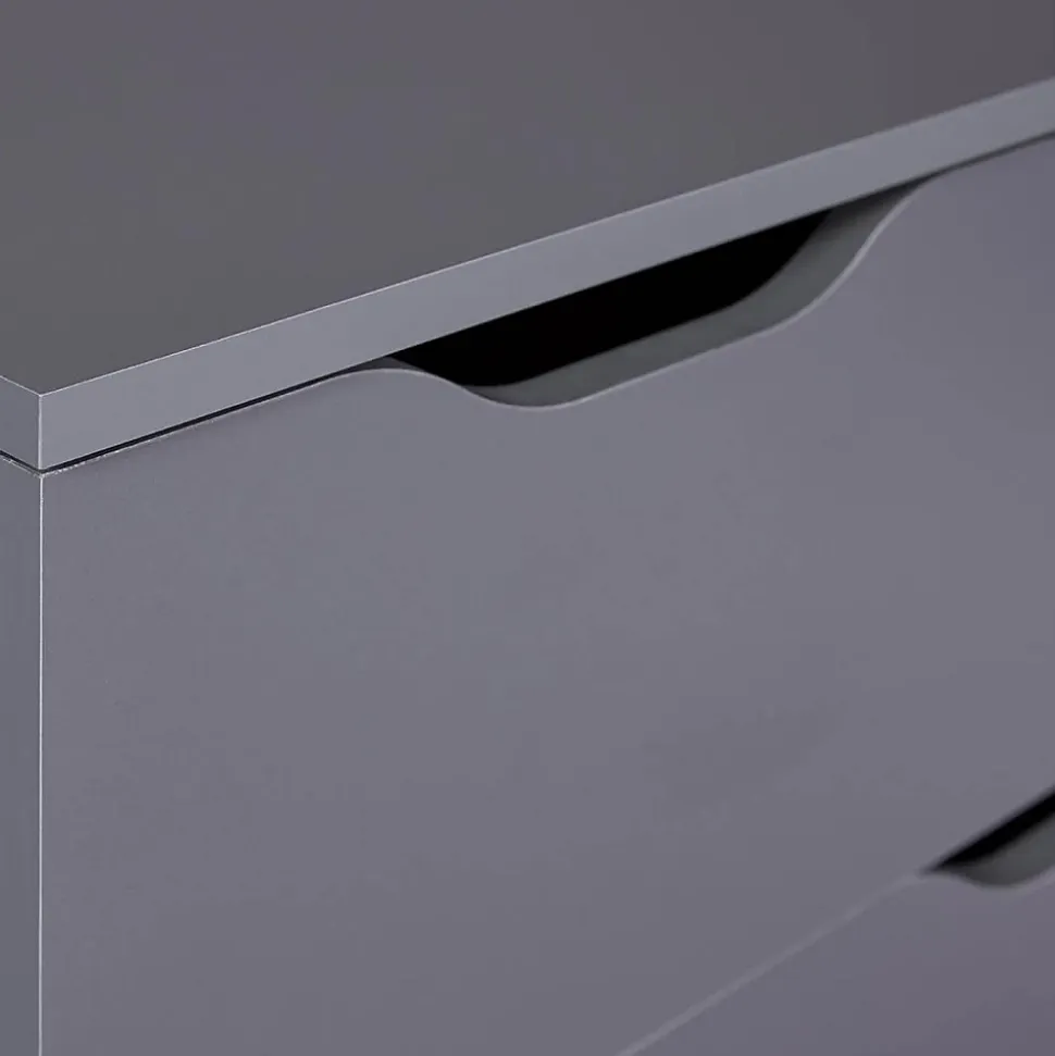 JENNY - Commode Haute 6 Tiroirs Coloris Anthracite