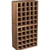 KADAX Casier à vin Échiquier en Bois Marron Foncé 2 pcs