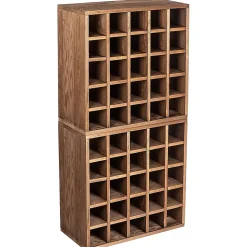 KADAX Casier à vin Échiquier en Bois Marron Foncé 2 pcs