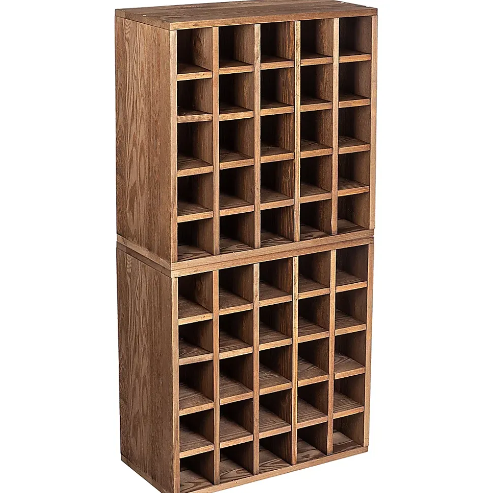 KADAX Casier à vin Échiquier en Bois Marron Foncé 2 pcs