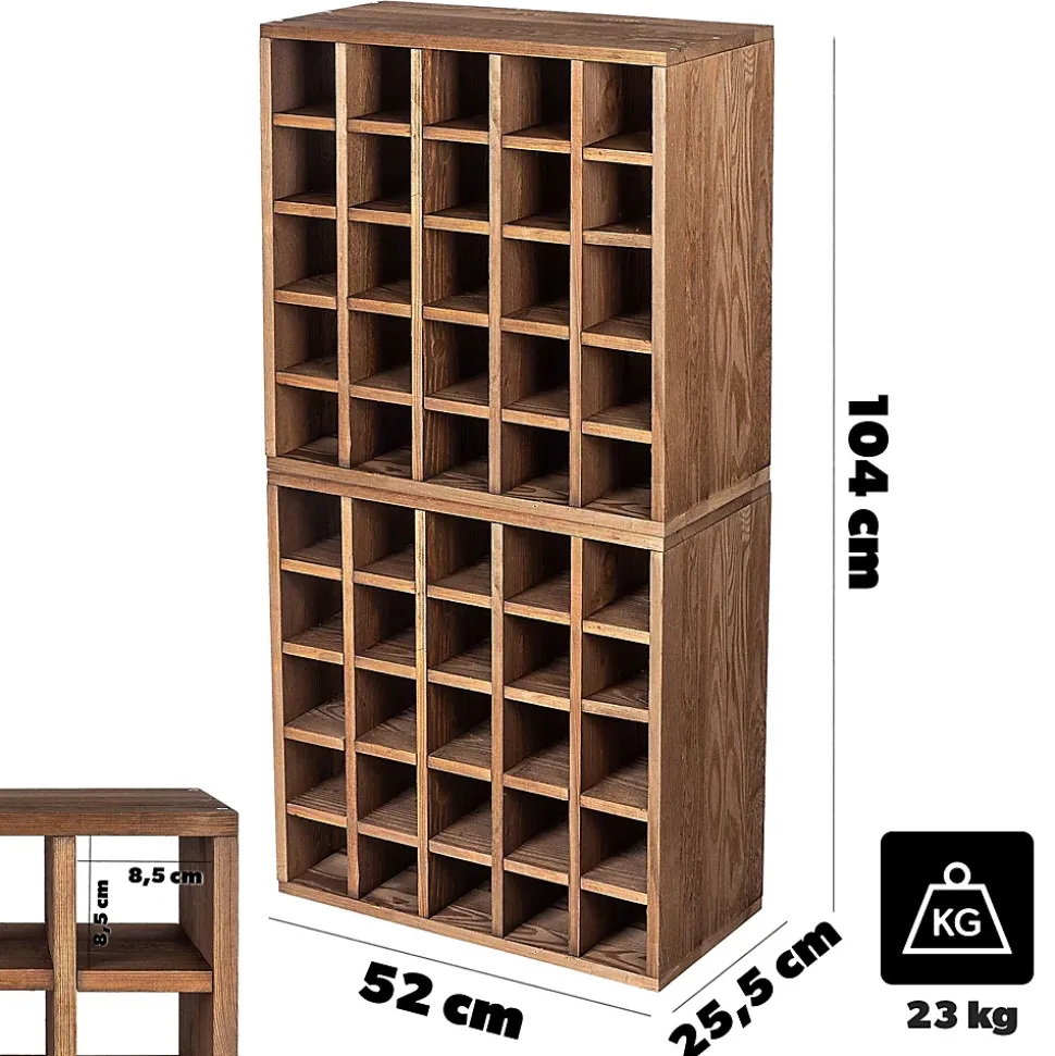 KADAX Casier à vin Échiquier en Bois Marron Foncé 2 pcs