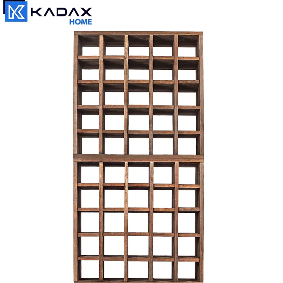 KADAX Casier à vin Échiquier en Bois Marron Foncé 2 pcs