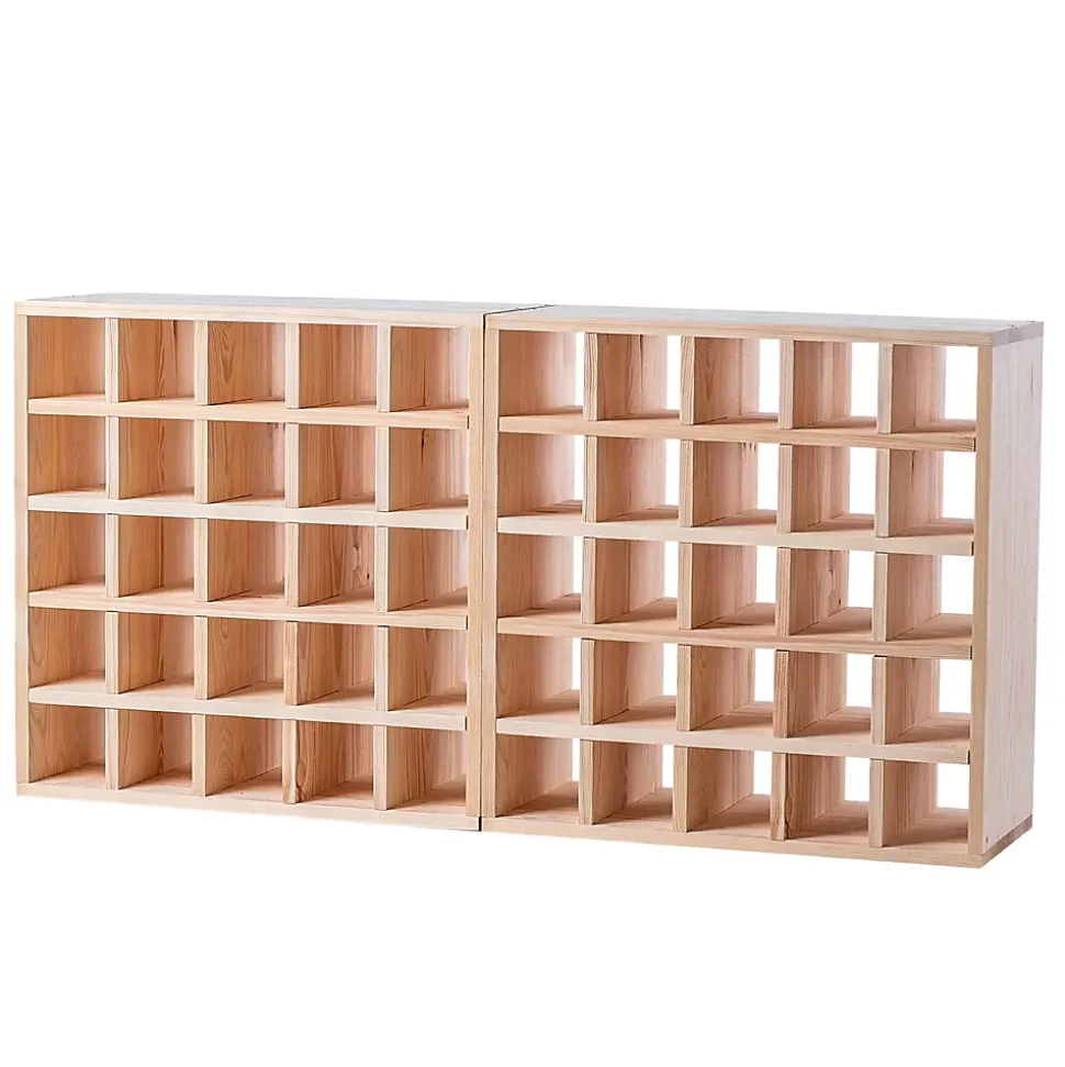 KADAX Casier à Vin Échiquier en Bois Marron Clair 2 pcs