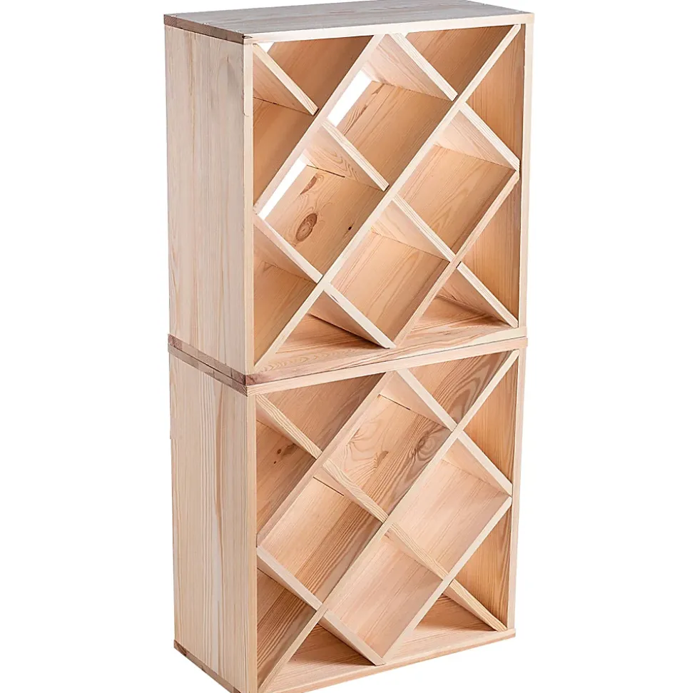KADAX Casier à Vin Grille en Bois Marron Clair 2 pcs