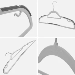 KADAX Cintre avec Surface Antidérapante pour Vêtements Gris 10 pcs