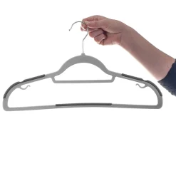 KADAX Cintre avec Surface Antidérapante pour Vêtements Gris 10 pcs