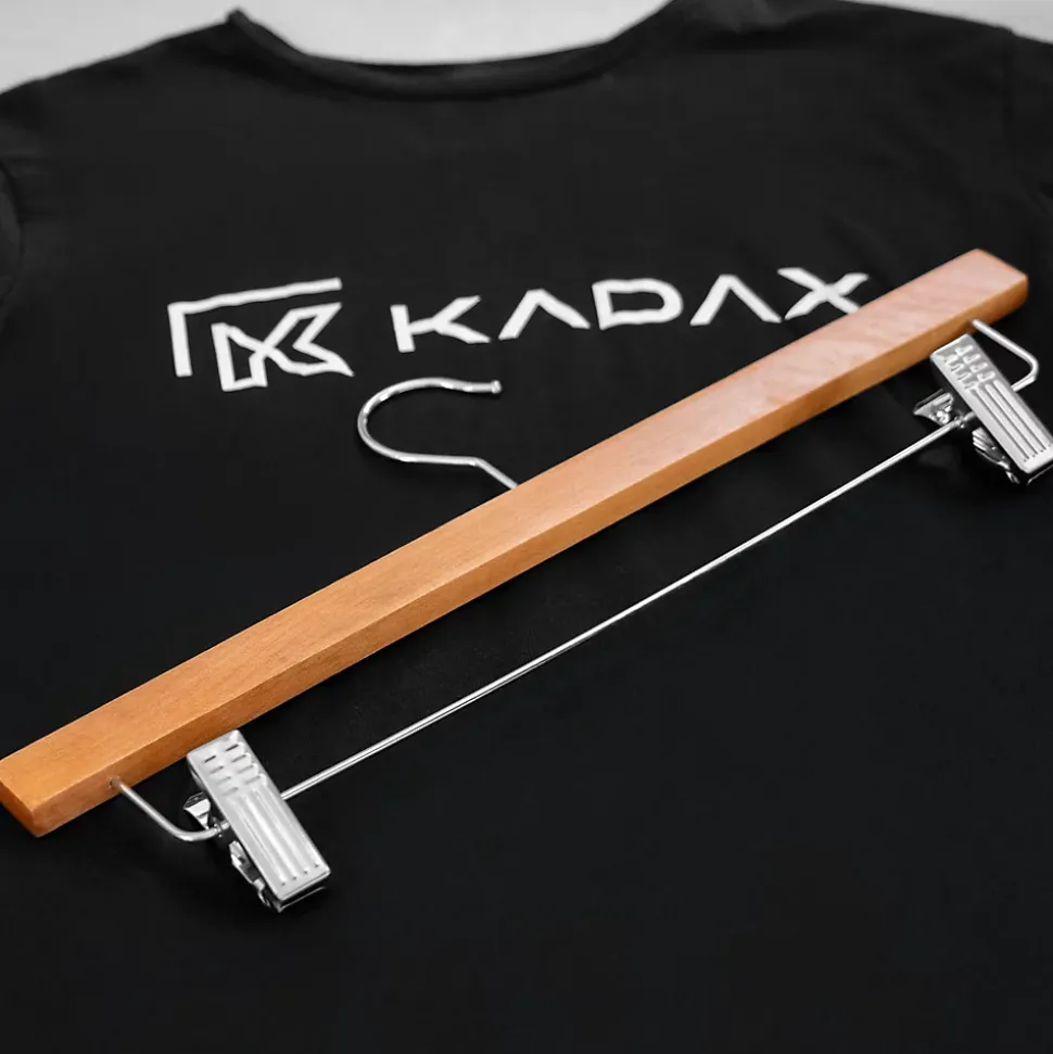 KADAX Cintre en bois avec pinces à vêtements 12 pcs