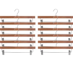 KADAX Cintre en bois avec pinces à vêtements 12 pcs
