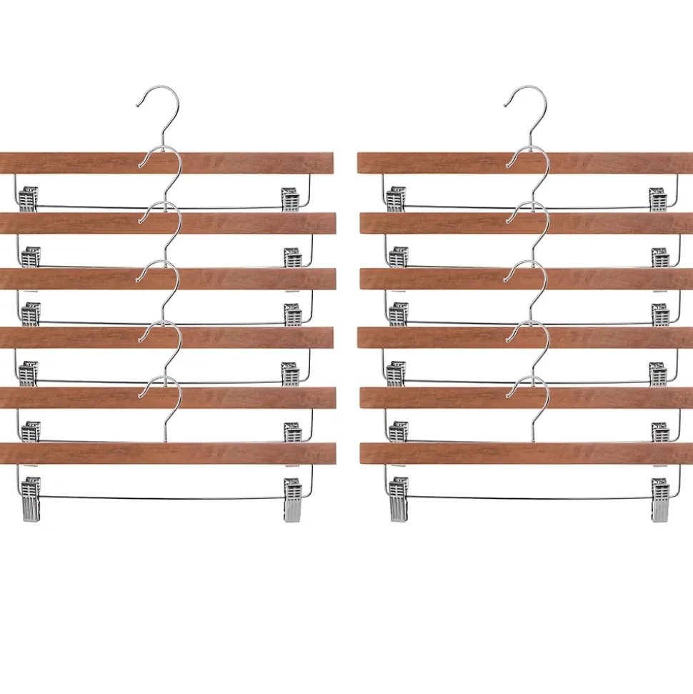 KADAX Cintre en bois avec pinces à vêtements 12 pcs
