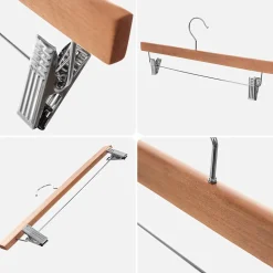 KADAX Cintre en bois avec pinces à vêtements 1 pièce