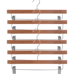 KADAX Cintre en bois avec pinces à vêtements 6 pcs