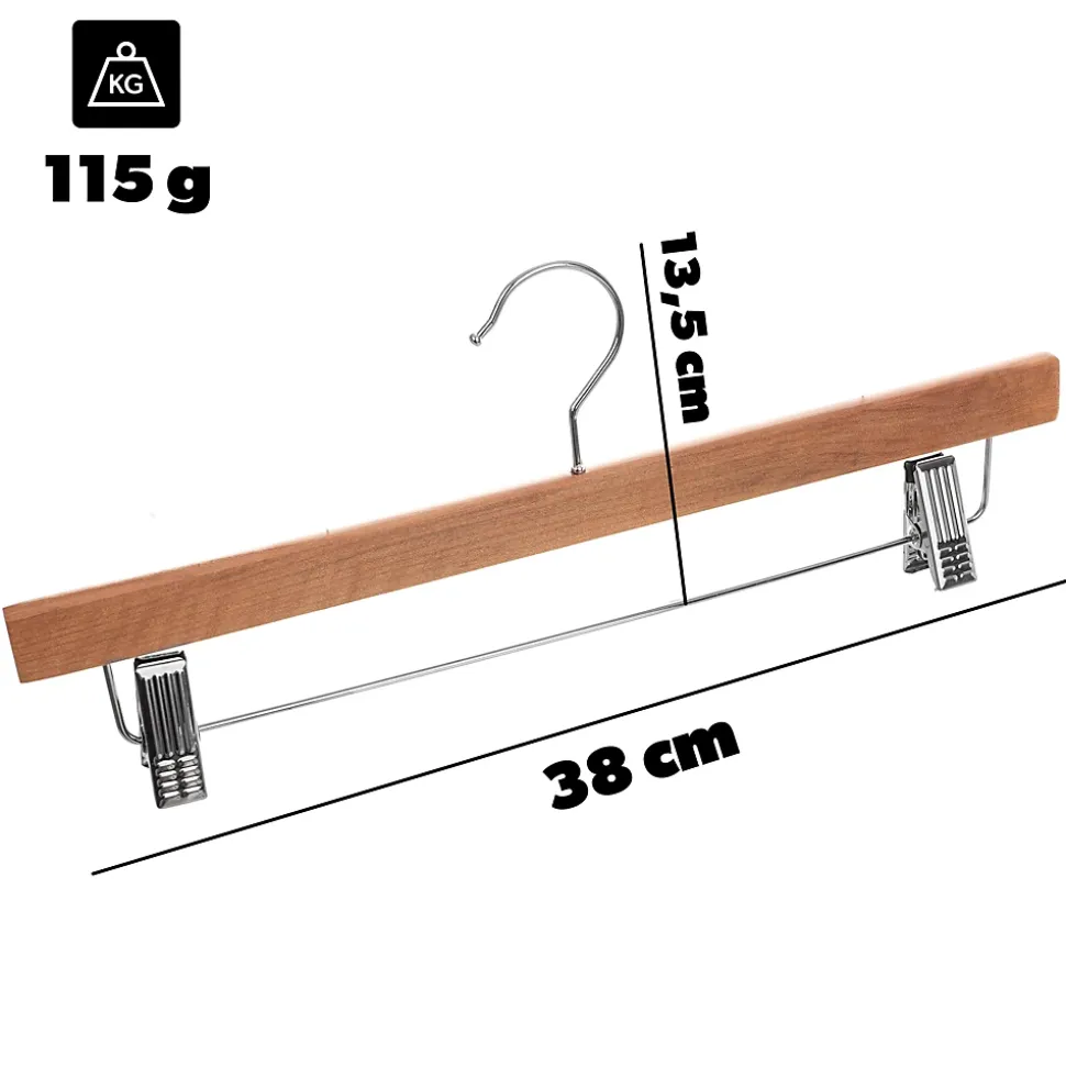 KADAX Cintre en bois avec pinces à vêtements 6 pcs
