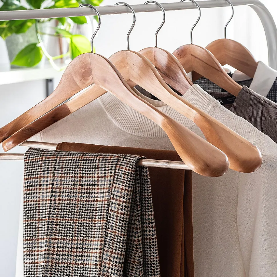KADAX Cintre en Bois Cintres en Bois pour Vêtements Vêtements pour Garde-Robe Lot de 12
