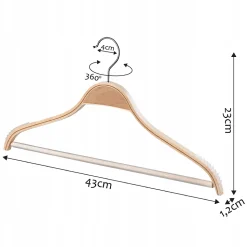 KADAX Cintre en bois laminé pour vêtements et pantalons