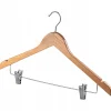 KADAX Cintres en bois avec clips 12 pcs