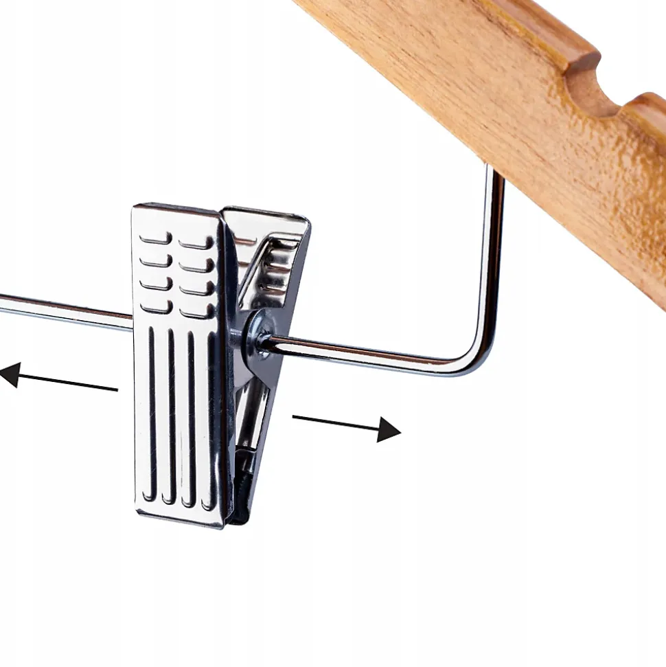 KADAX Cintres en bois avec clips 12 pcs