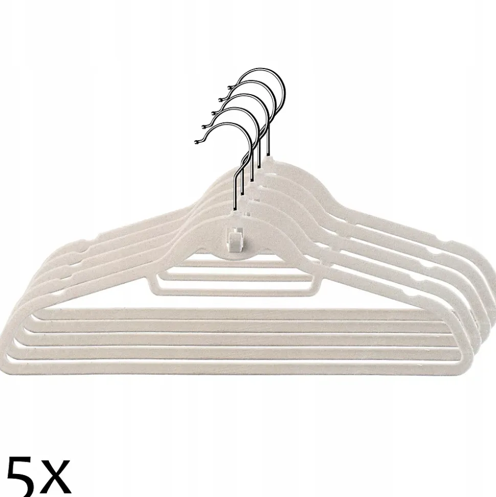 KADAX Cintres floqués 5 pièces Gris clair