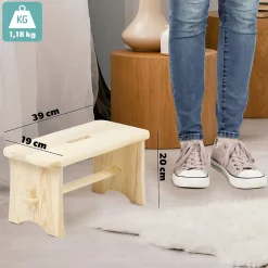 KADAX Tabouret de Cuisine en Bois Tabouret Chaise 39cm Plateforme Solide Ryczka